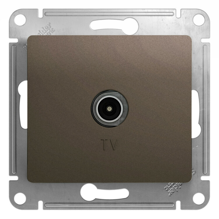 Картинка Systeme Electric Glossa Шоколад Розетка TV коннектор (GSL000893) в интернет-магазине Форум Электро в Москве