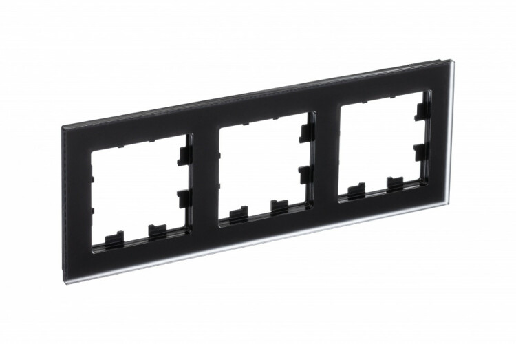 Картинка Systeme Electric AtlasDesign Nature Матовое стекло черный Рамка 3-ая (ATN331003) в интернет-магазине Форум Электро в Москве