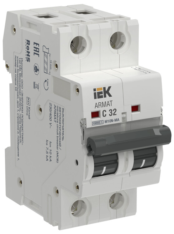 ARMAT Авт. выкл. без тепл. расц. M10N-MA 2P C 32А IEK (AR-M10N-MA-2-C032) превью в интернет-магазине электрики Форум Электро в Москве
