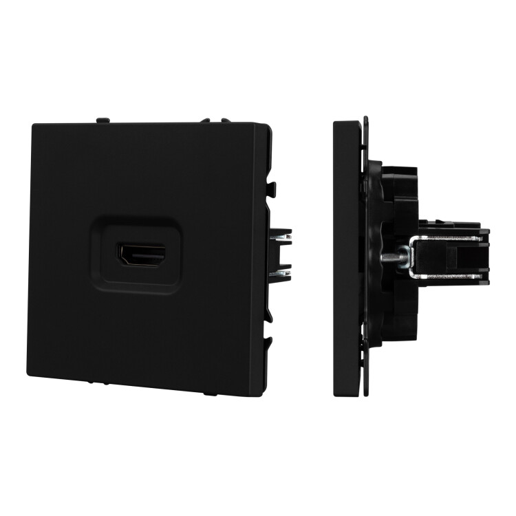 Картинка Arlight Механизм HDMI розетки SCT-NOBE-MHD1-SFPL-BK (Черный оникс) (061841) в интернет-магазине Форум Электро в Москве