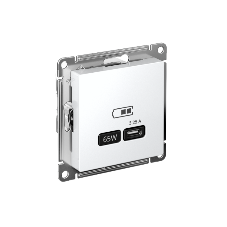 Картинка Systeme Electric AtlasDesign Лотос Розетка USB тип-С 65Вт высокоскор.заряд. QC, PD, механизм (ATN001327) в интернет-магазине Форум Электро в Москве