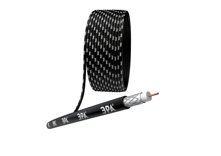 ЭРА Кабель коаксиальный RG-6U, 75 Ом, CCS/(оплётка Al 64%), PE, цвет чёрный, бухта 100 м, SIMPLE (6/144) (Б0044601) превью в интернет-магазине электрики Форум Электро в Москве