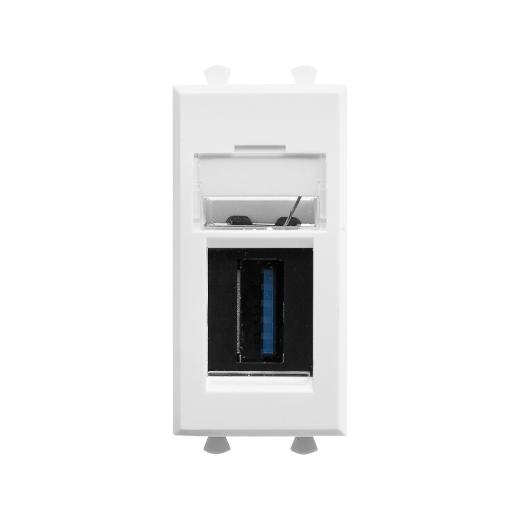 Картинка USB 3.0розетка модульная, тип А-А, "Avanti", "Белое облако", 1 модуль (4400301) в интернет-магазине Форум Электро в Москве