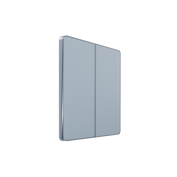 Картинка Systeme Electric Systeme Infinity Стальное небо Выключатель с самовозвратом 2-клавишный, 10А (FSE001117) в интернет-магазине Форум Электро в Москве