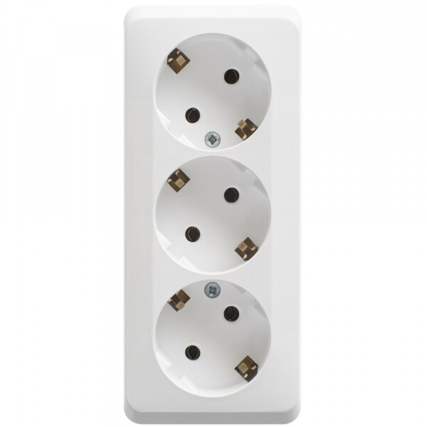 Картинка Systeme Electric Этюд наруж Бел Розетка 3-ая с/з без шторок 16А 250B (PA16-011B) в интернет-магазине Форум Электро в Москве