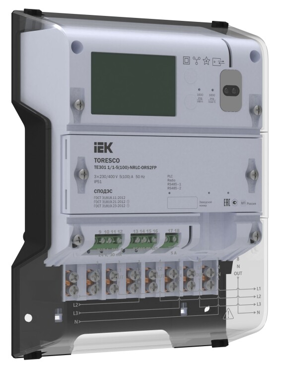 IEK ONI TORESCO Счетчик ЭЭ TE301 1/1-5(100)-NRLC-ORS2FP (TR-TE301-100-1-RS2FP) превью в интернет-магазине электрики Форум Электро в Москве