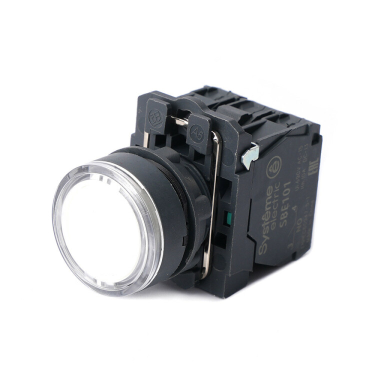 Systeme Electric Кнопка SB5 с подсветкой в сборе модульная 22мм белая пластик 24ВDC 1НО+1НЗ (SB5AW31B5) превью в интернет-магазине электрики Форум Электро в Москве