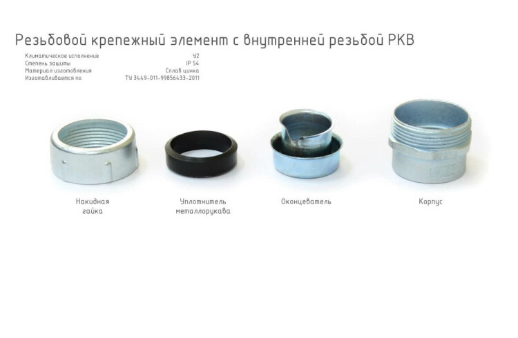 ГОФРОМАТИК (ЗЭТАРУС) Резьбовой крепежный элемент с внутренней резьбой РКВ-100 У2 IP54 (zeta41318) превью в интернет-магазине электрики Форум Электро в Москве