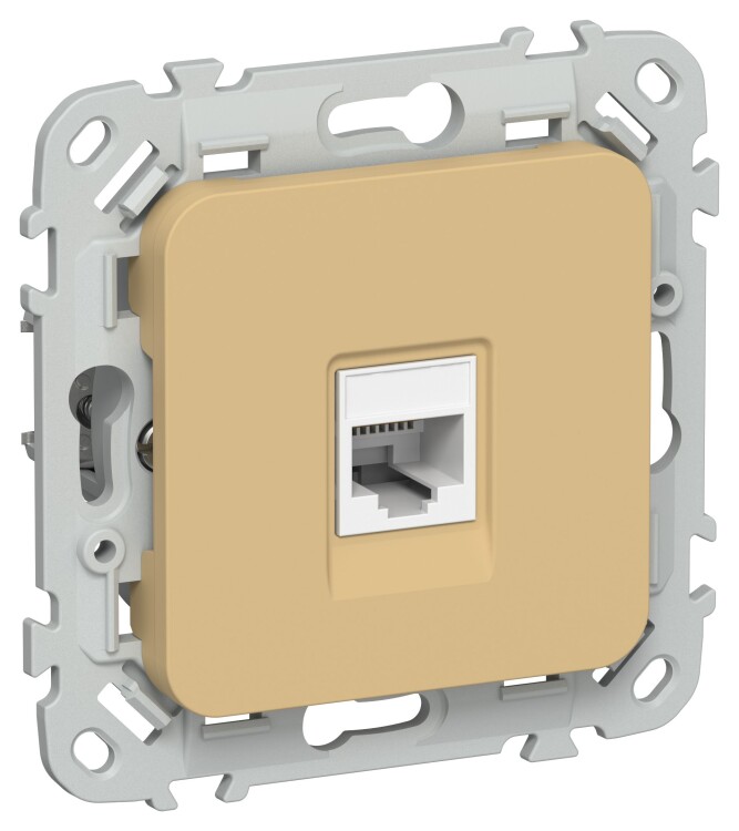 Картинка IEK FLITE Шамуа Розетка компьютерная RJ45 категория 5Е UTP (FI-K12-1-K89) в интернет-магазине Форум Электро в Москве