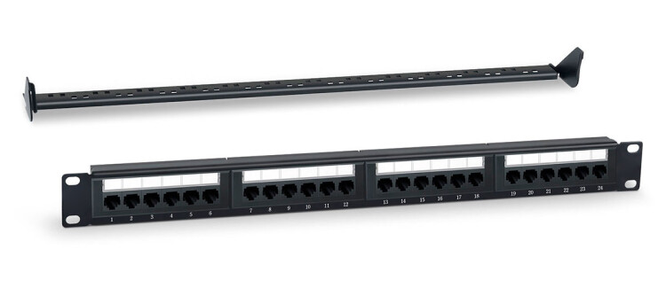 WRline WR-PL-24-C5E-D Патч-панель 19" (1U), 24 порта RJ-45, категория 5e, Dual IDC, с задним кабельным организатором, цвет черный (WR-PL-24-C5E-D) превью в интернет-магазине электрики Форум Электро в Москве WRline WR-PL-24-C5E-D Патч-панель 19" (1U), 24 порта RJ-45, категория 5e, Dual IDC, с задним кабельным организатором, цвет черный (WR-PL-24-C5E-D) превью в интернет-магазине электрики Форум Электро в Москве