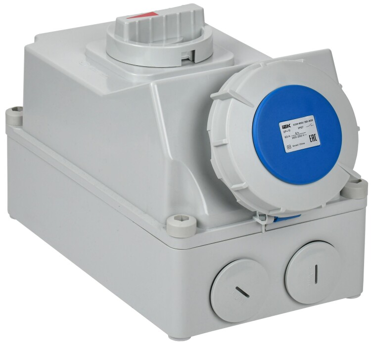 Розетка с мех. блок. ССИ-833 63А-6ч 220В 2P+PE IP67 IEK (PSR11-063-3-5-67) превью в интернет-магазине электрики Форум Электро в Москве