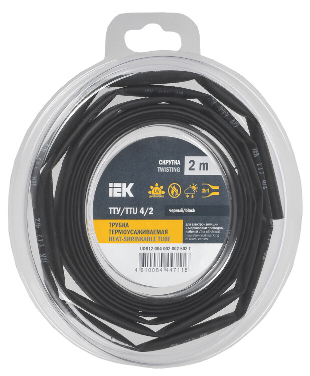 IEK Трубка термоусадочная ТТУ нг-LS 4/2 черная (2м/упак) (=this.property.MANUFACTURERCODE}) фото в интернет-магазине Форум Электро в Москве