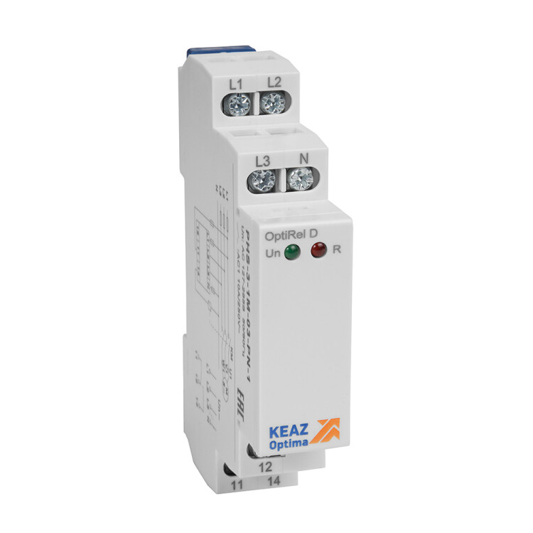 КЭАЗ Реле контроля фаз OptiRel D PHS-3-1M-03-PN-1 чередования обрыва фаз 3Ф+N 1СО (331983) превью в интернет-магазине электрики Форум Электро в Москве КЭАЗ Реле контроля фаз OptiRel D PHS-3-1M-03-PN-1 чередования обрыва фаз 3Ф+N 1СО (331983) превью в интернет-магазине электрики Форум Электро в Москве
