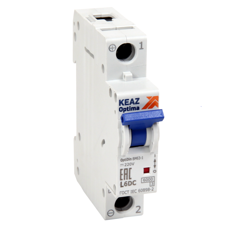 КЭАЗ OptiDin BM63 Автоматический выключатель 1P 4A L 6кА DC (BM63-1L4-DC-УХЛ3-РЕГ) (280672) превью в интернет-магазине электрики Форум Электро в Москве