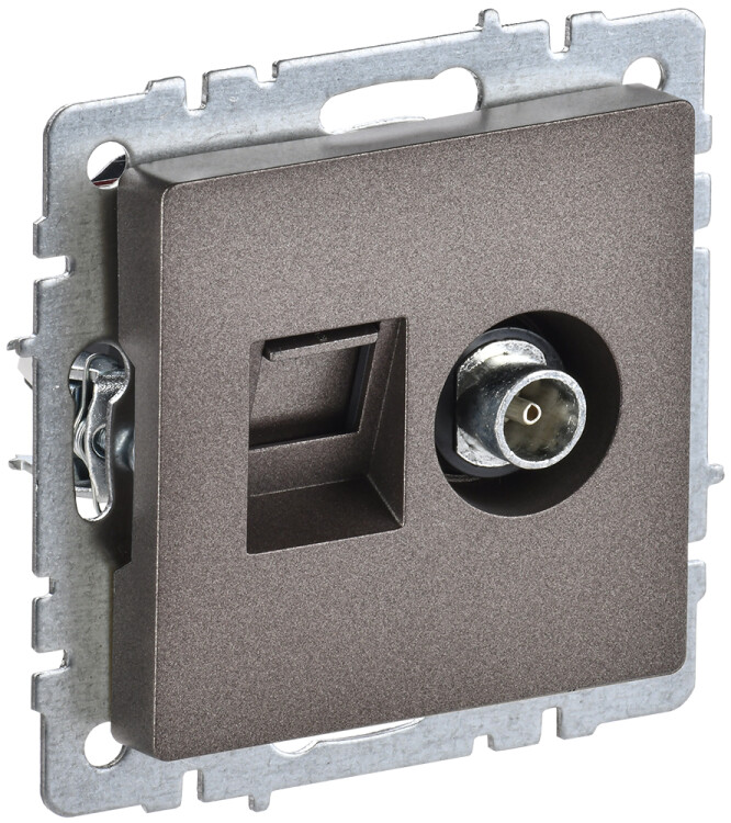 BRITE Роз. двойная TV+RJ45 кат.5E РТВ/РК12-БрТБ бр. IEK (BR-AK20-1-K45) превью в интернет-магазине электрики Форум Электро в Москве
