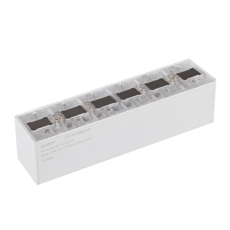 Arlight Коннектор прямой MAG-CON-45-I-POWER (WH, 5LN) (IP20 Металл, 5 лет) (046837) превью в интернет-магазине электрики Форум Электро в Москве