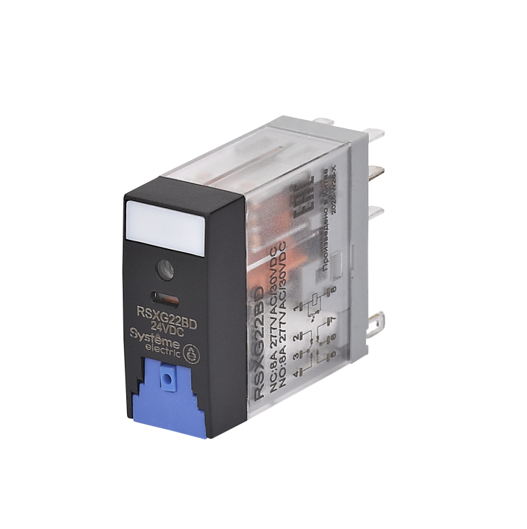 Systeme Electric Реле 8A 2CO 24VDC тест кнопка LED (RSXG22BD) превью в интернет-магазине электрики Форум Электро в Москве
