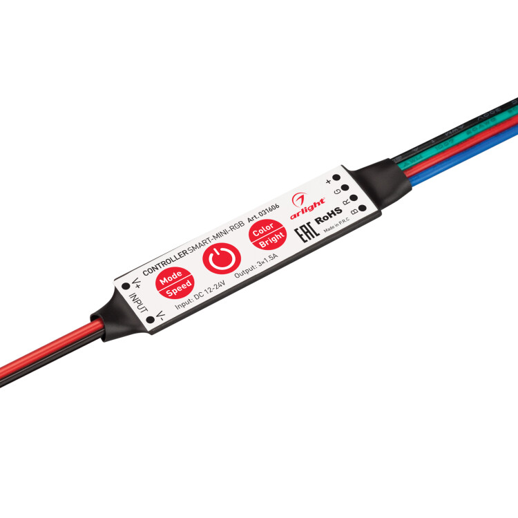 Arlight Контроллер SMART-MINI-RGB (12-24V, 3x1.5A) (IP20 Пластик, 5 лет) (031606) превью в интернет-магазине электрики Форум Электро в Москве