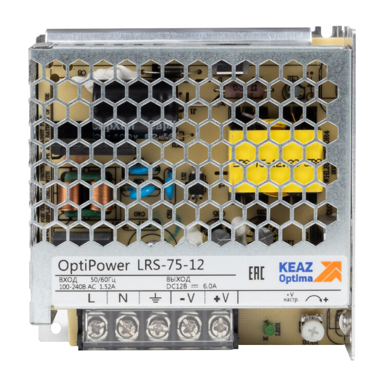 КЭАЗ Блок питания панельный OptiPower LRS 75-12 6A. (328876) превью в интернет-магазине электрики Форум Электро в Москве