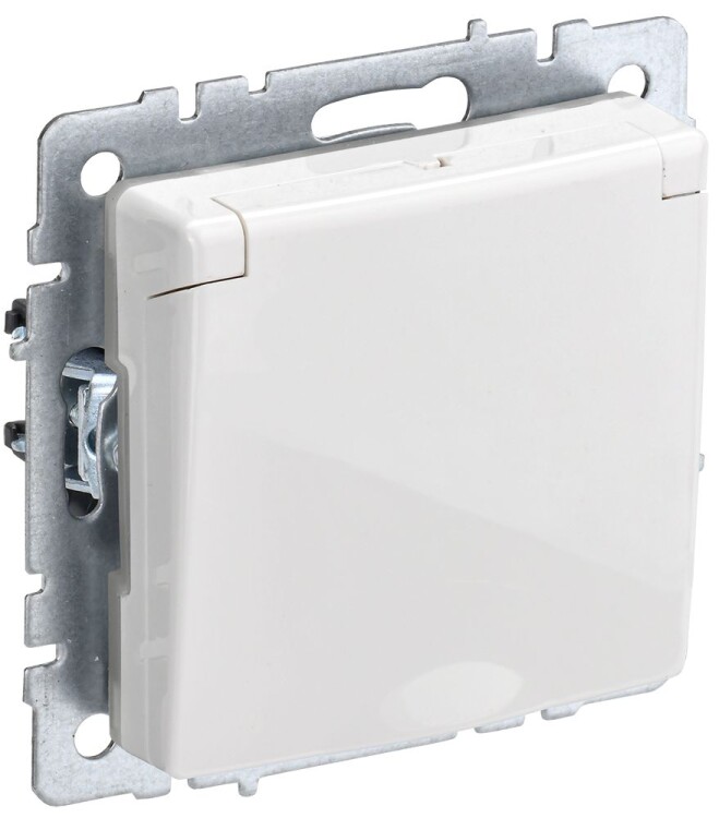 Картинка IEK BRITE Роз. с з/к/ш с кр. 16А IP44 РСбш10-3-44-БрБ бел. (BR-R16-16-44-K01) в интернет-магазине Форум Электро в Москве