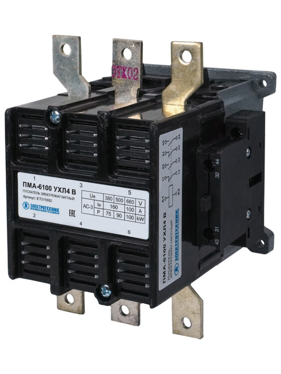 Электротехник ПМА-6100 УХЛ4 В, 110В, 2з+2р, 160А, нереверсивный, без реле, IP00, пускатель электромагнитный (ЭТ) (ET011692) превью в интернет-магазине электрики Форум Электро в Москве