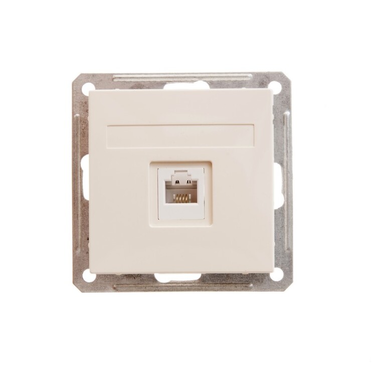 Картинка W59 РОЗЕТКА телефонная RJ11, 160В, 1А, механизм, СЛОНОВАЯ КОСТЬ (RSI-152T-2-86) в интернет-магазине Форум Электро в Москве