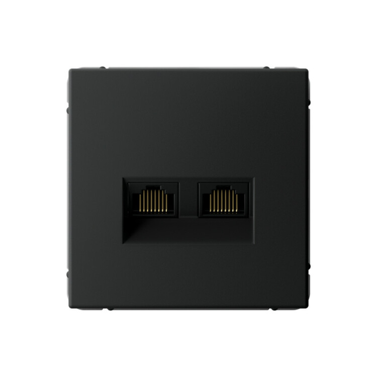Картинка ARTGALLERY РОЗЕТКА двойная компьютерная RJ45+RJ45, кат.6А, механизм, КАРБОН (GAL001088) в интернет-магазине Форум Электро в Москве