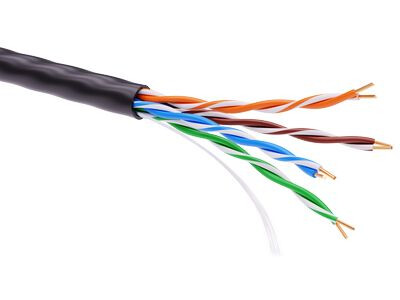 DKC Информационный кабель неэкранированный U/UTP 4х2 CAT5E, PE, Черный (RN5EUUPE3BK) превью в интернет-магазине электрики Форум Электро в Москве