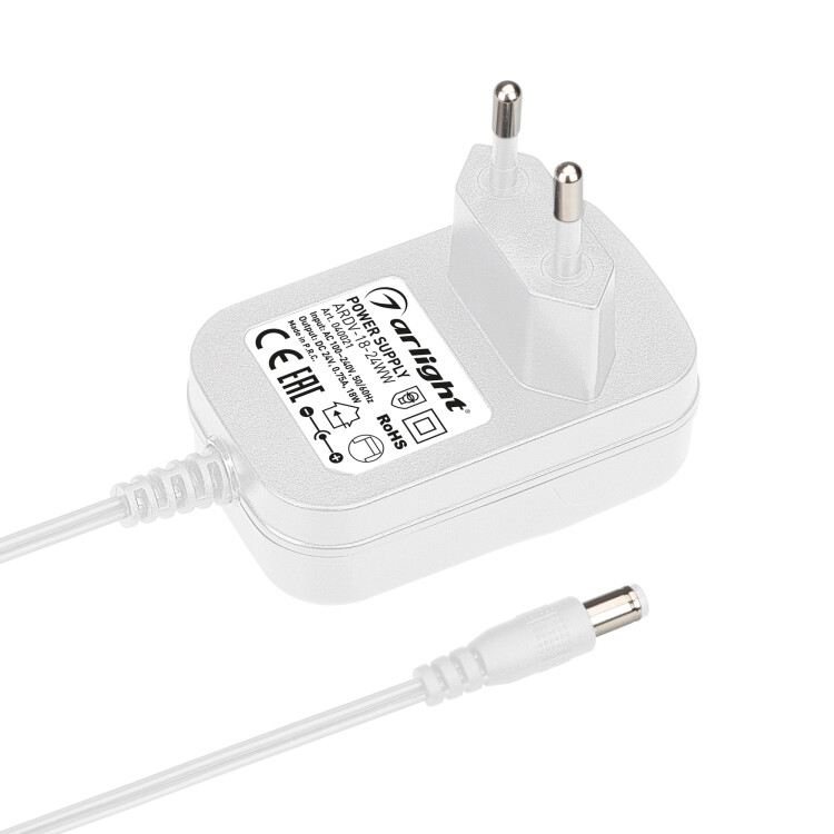 Arlight Блок питания ARDV-18-24WW (24V, 0,75A, 18W) (Адаптер, 3 года) (040021) превью в интернет-магазине электрики Форум Электро в Москве
