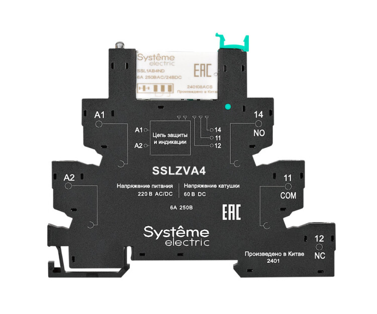 Systeme Electric Релейный модуль 1CO, 6A, 60В DC, винтовой зажим (SSL1PVFU) превью в интернет-магазине электрики Форум Электро в Москве