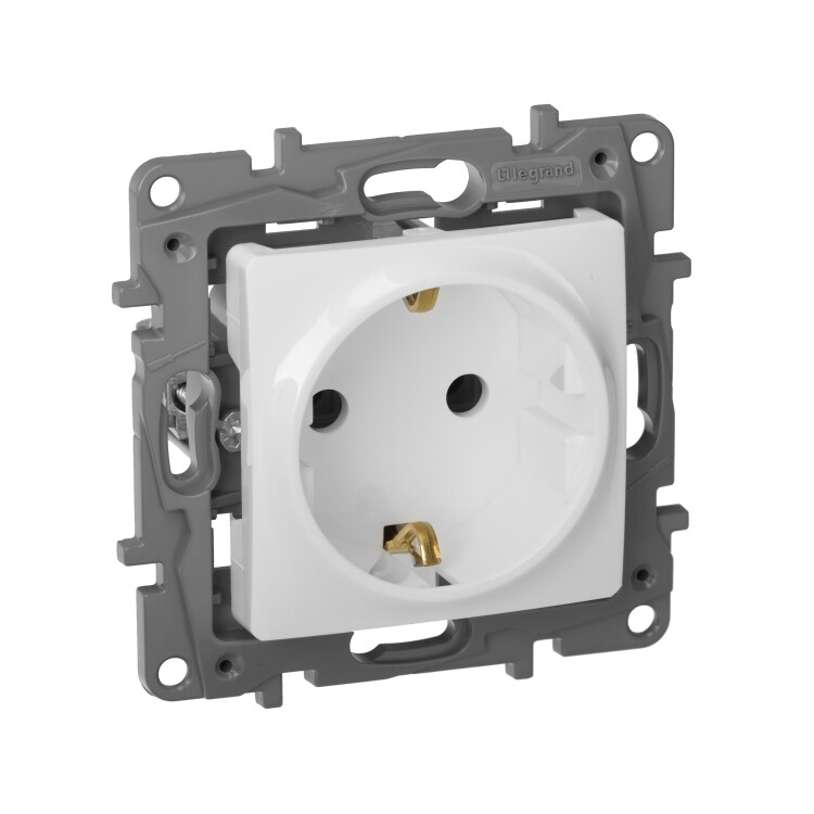 Картинка Розетка 2К+З ETIKA БЕЛ (672221) в интернет-магазине Форум Электро в Москве