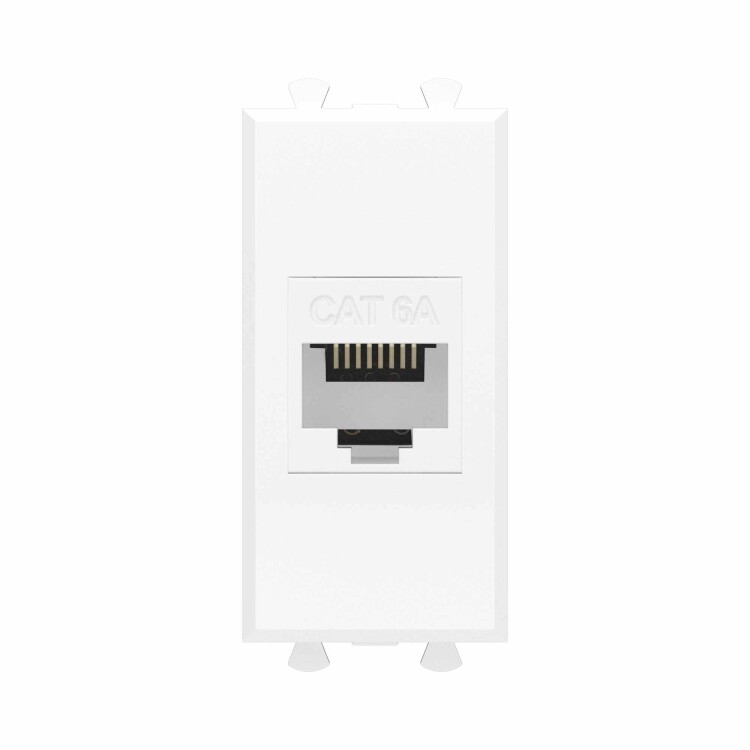 Картинка Компьютерная розетка RJ-45 без шторки модульная , кат.6А, "Avanti", "Белое облако", 1 модуль (4400671) в интернет-магазине Форум Электро в Москве