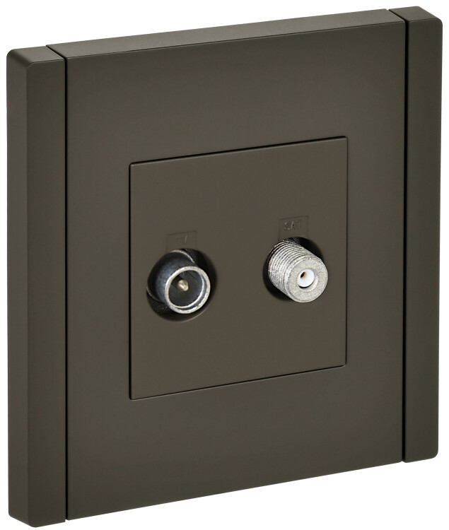 Картинка IEK FORTE&PIANO Серый Розетка двойная TV+SAT FP338 (FP-AF20-O-K03) в интернет-магазине Форум Электро в Москве