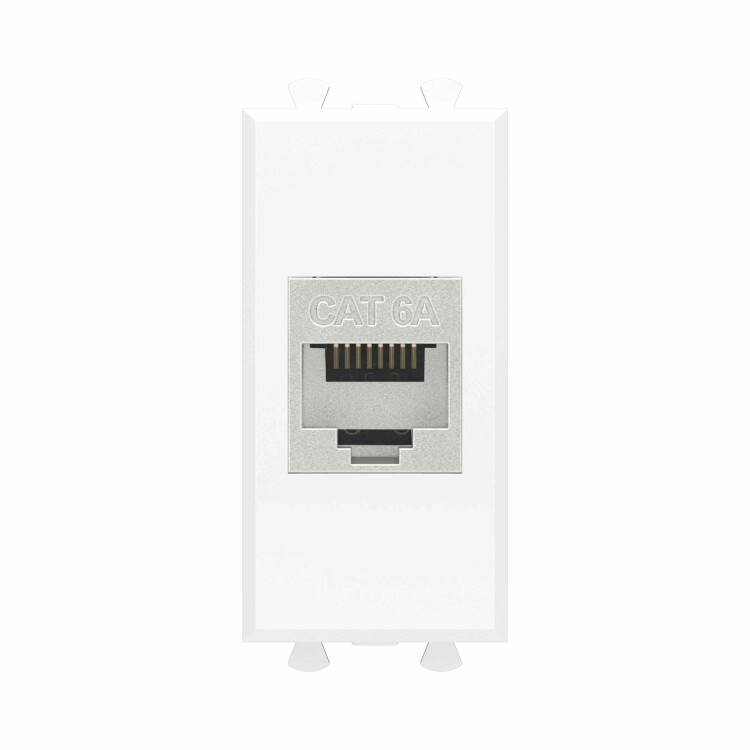 Картинка Компьютерная розетка RJ-45 без шторки модульная, кат.6А экранированная, "Avanti", "Белое облако", 1 модуль (4400771) в интернет-магазине Форум Электро в Москве