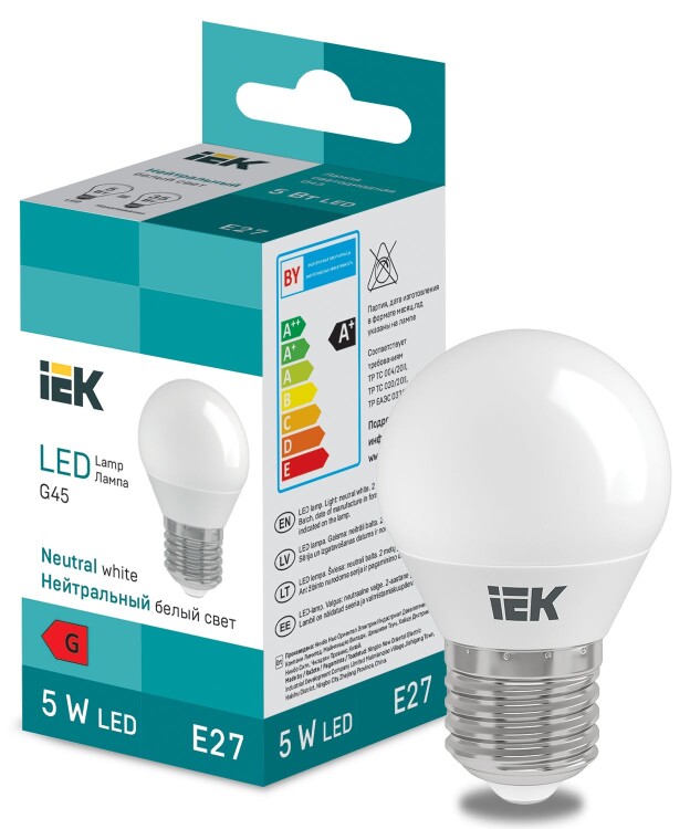 LED Globe G45 400lm 4000K E27 IEK (LL-I-G45-5-230-40-E27) превью в интернет-магазине электрики Форум Электро в Москве
