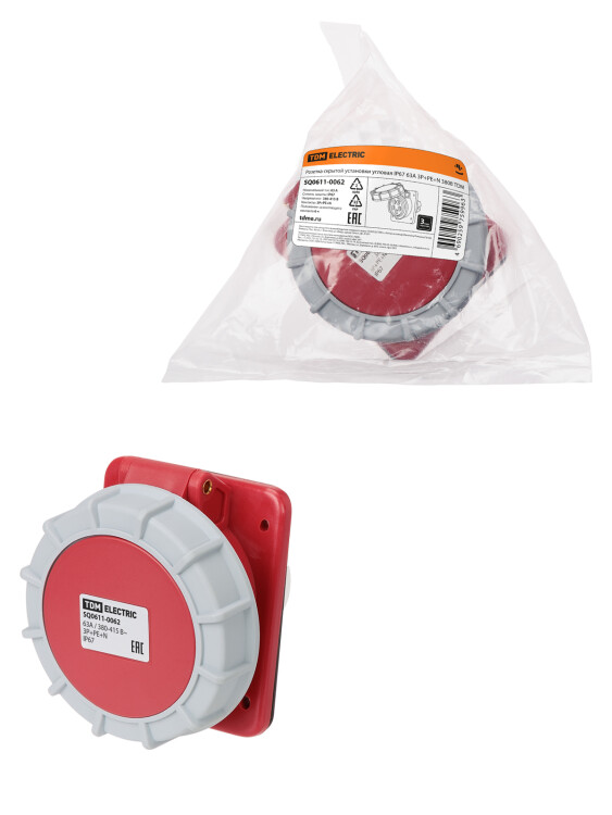 TDM Розетка скрытой установки угловая IP67 63А 3Р+РЕ+N 380В (SQ0611-0062) превью в интернет-магазине электрики Форум Электро в Москве