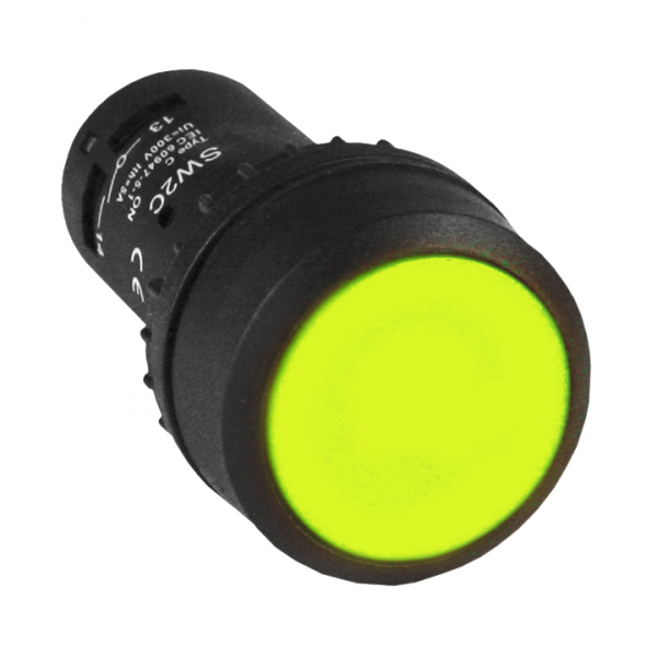 EKF PROxima Кнопка SW2C-11 возвратная желтая NO+NC.