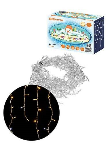 TDM Гирлянда светодиодная "Бахрома" 2х1 м, 152LED, 3000К, мерц-е, посл. подкл, IP44, 250 В (SQ0361-0099) превью в интернет-магазине электрики Форум Электро в Москве