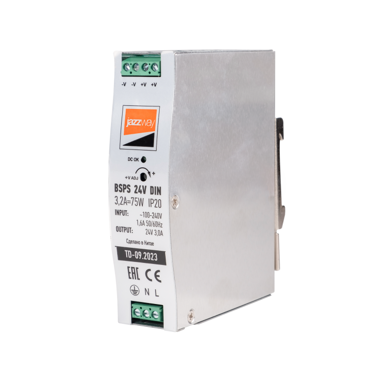 Jazzway BSPS DIN 24V 3.2A= 75w IP20 AL 3г.гар (.5050006) превью в интернет-магазине электрики Форум Электро в Москве