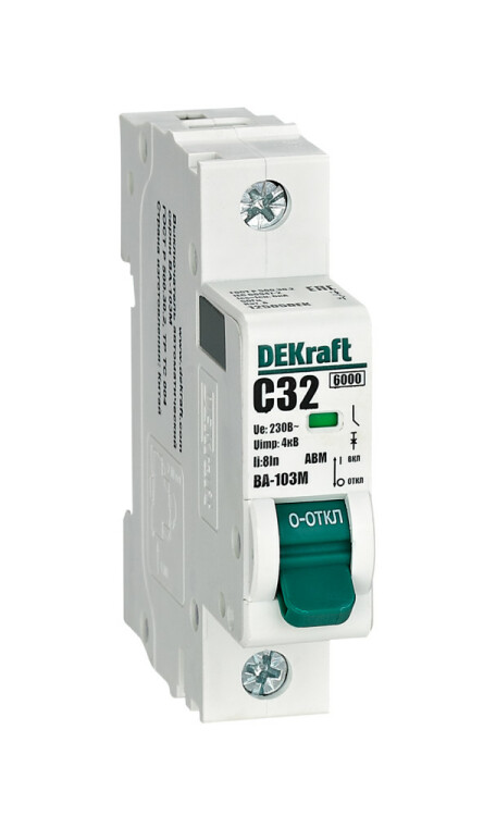 Dekraft Автоматический выключатель без теплозащиты 1P 32А х-ка C 6кА ВА-103M (12505DEK) превью в интернет-магазине электрики Форум Электро в Москве