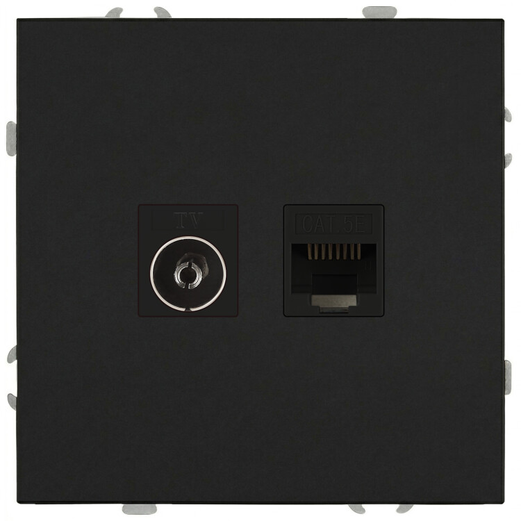 ЭРА Galaxy Розетка 15-3110-05 комбинированная RJ45+TV IP20 антрацит (Б0070784) превью в интернет-магазине электрики Форум Электро в Москве