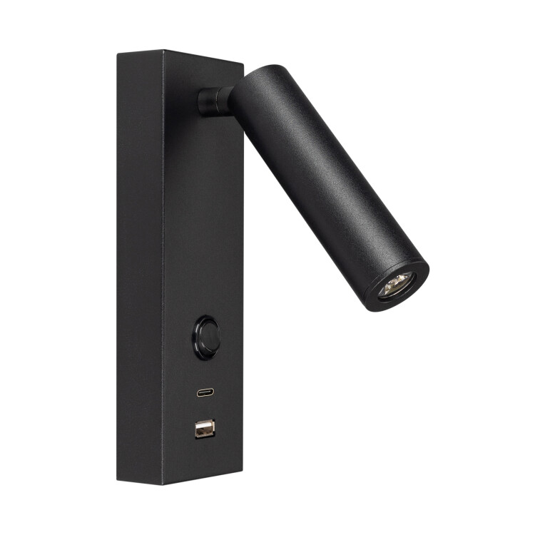 Светильник SP-BED-CHARGE-S60x125-3W Warm3000 (BK, 20 deg, 230V, USB-A, USB-C) (Arlight, IP20 Металл, 3 года) (029629(1)) превью в интернет-магазине электрики Форум Электро в Москве