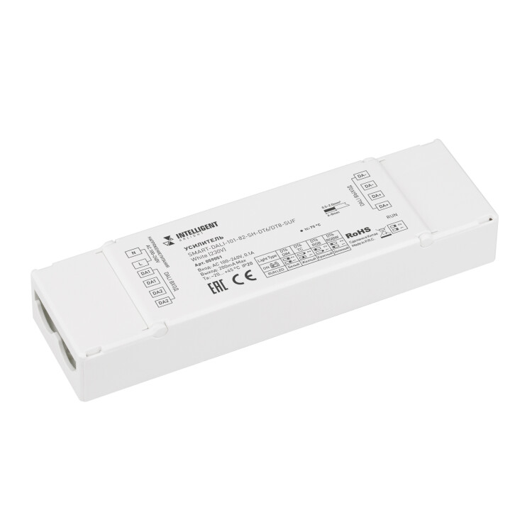 Arlight INTELLIGENTIGHT Усилитель SMART-DALI-101-82-SH-DT6/DT8-SUF White (230V) (IP20 Пластик, 5 лет) (059051) превью в интернет-магазине электрики Форум Электро в Москве