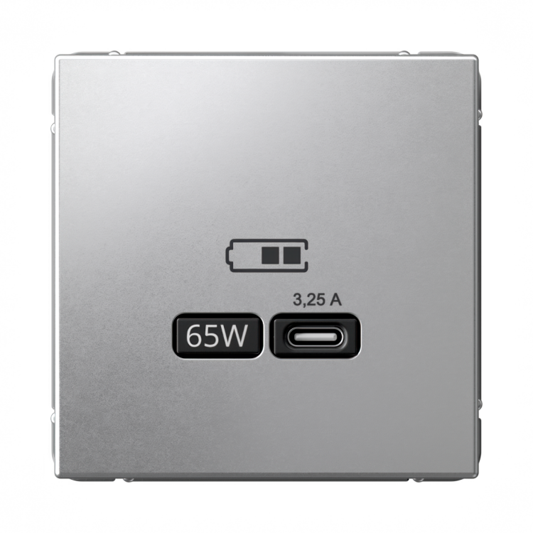 Картинка Systeme Electric ArtGallery Алюминий USB Розетка тип-С 65Вт высокоскор.заряд. QC, PD, механизм (GAL000327) в интернет-магазине Форум Электро в Москве