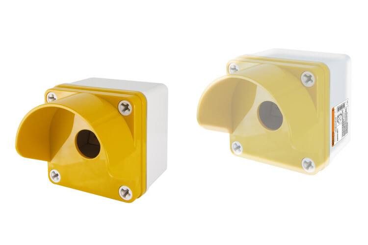 TDM Корпус КП101 c козырьком для кнопок 1 место IP66 ABS желтый (SQ0705-0011) превью в интернет-магазине электрики Форум Электро в Москве