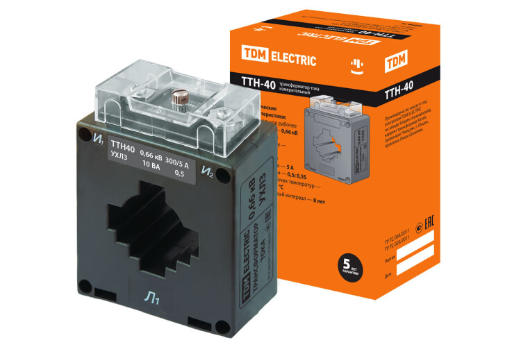 Трансформатор тока ТТН 40/300/5-10VA/0,5 TDM (SQ1101-0105) превью в интернет-магазине электрики Форум Электро в Москве