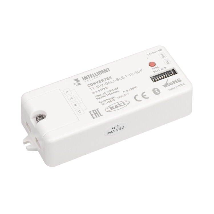 Arlight INTELLIGENTIGHT Конвертер TY-802-DALI-BLE-1-10-SUF (230V, 10A, DALI, 0-10V) (IP20 Пластик, 3 года) (029910) превью в интернет-магазине электрики Форум Электро в Москве