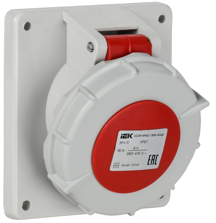 Розетка встр. угл. ССИ-4142 16А-6ч 380В 3P+PE IP67 IEK (PSR42-016-4-0-67) превью в интернет-магазине электрики Форум Электро в Москве