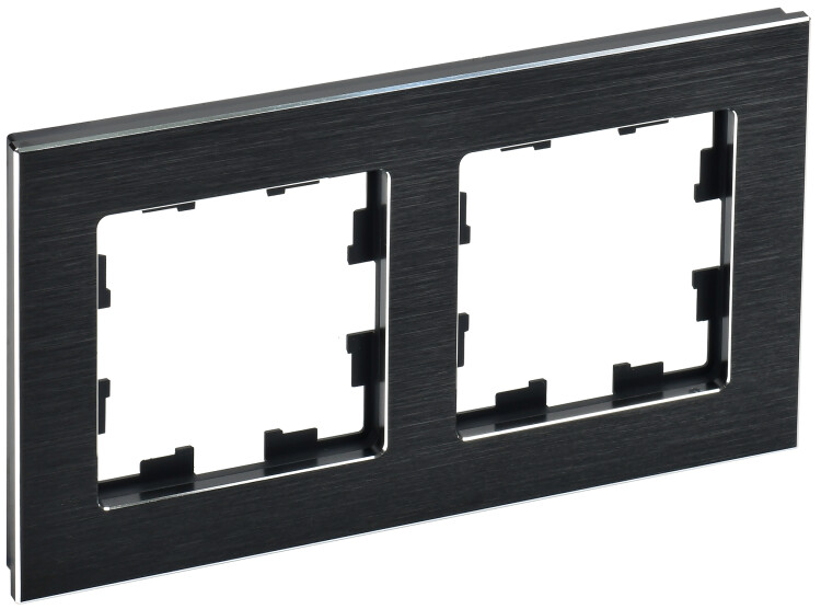 Картинка IEK BRITE DECOR Черный металл Рамка 2-м РУ-2-1-БрЧ (BR-M22-M-K02) в интернет-магазине Форум Электро в Москве