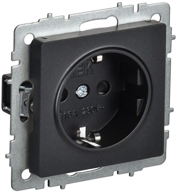 Картинка IEK BRITE Черный Роз. с з/к/ш 16А б/к РС24-1-0-БрЧ (BR-R14-16-1-K02) в интернет-магазине Форум Электро в Москве